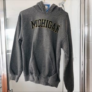 university of michigan gray hoodie sweatshirt